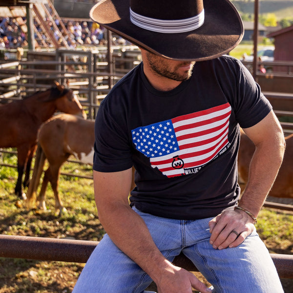 Montana American Flag T-Shirt