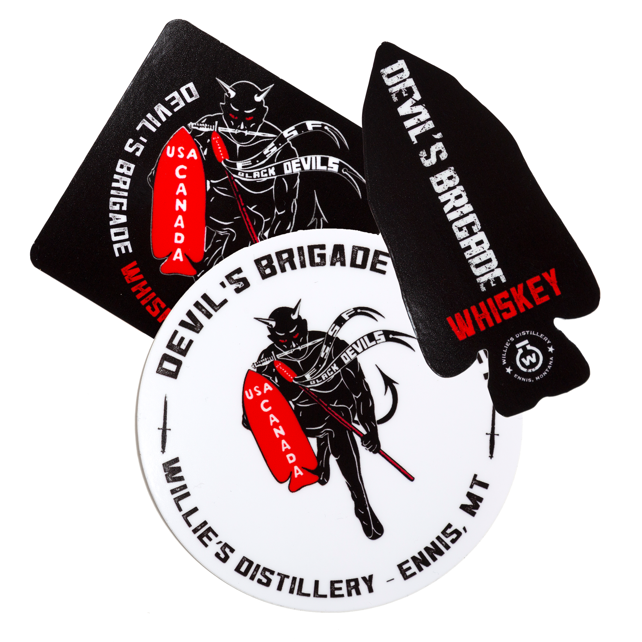 Devil's Brigade Shiny Vinyl Stickers