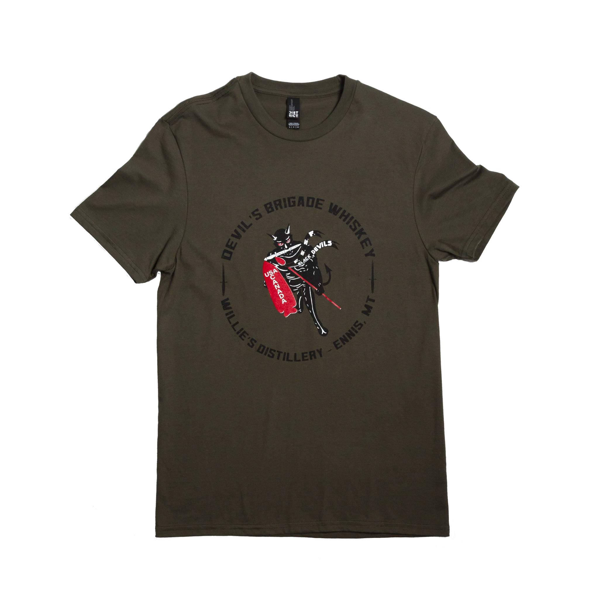 Men's Devils Brigade Large Logo Sueded T
