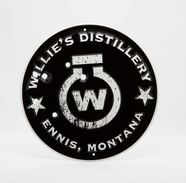 Decorative Metal Round Willie's Logo Tin Tacker