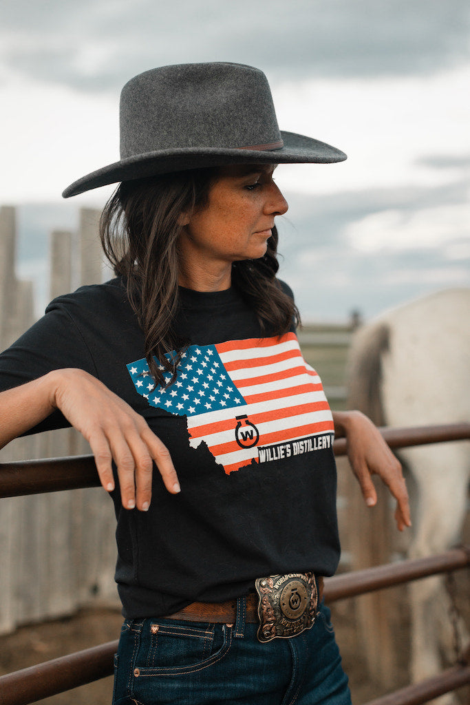 Montana American Flag T-Shirt