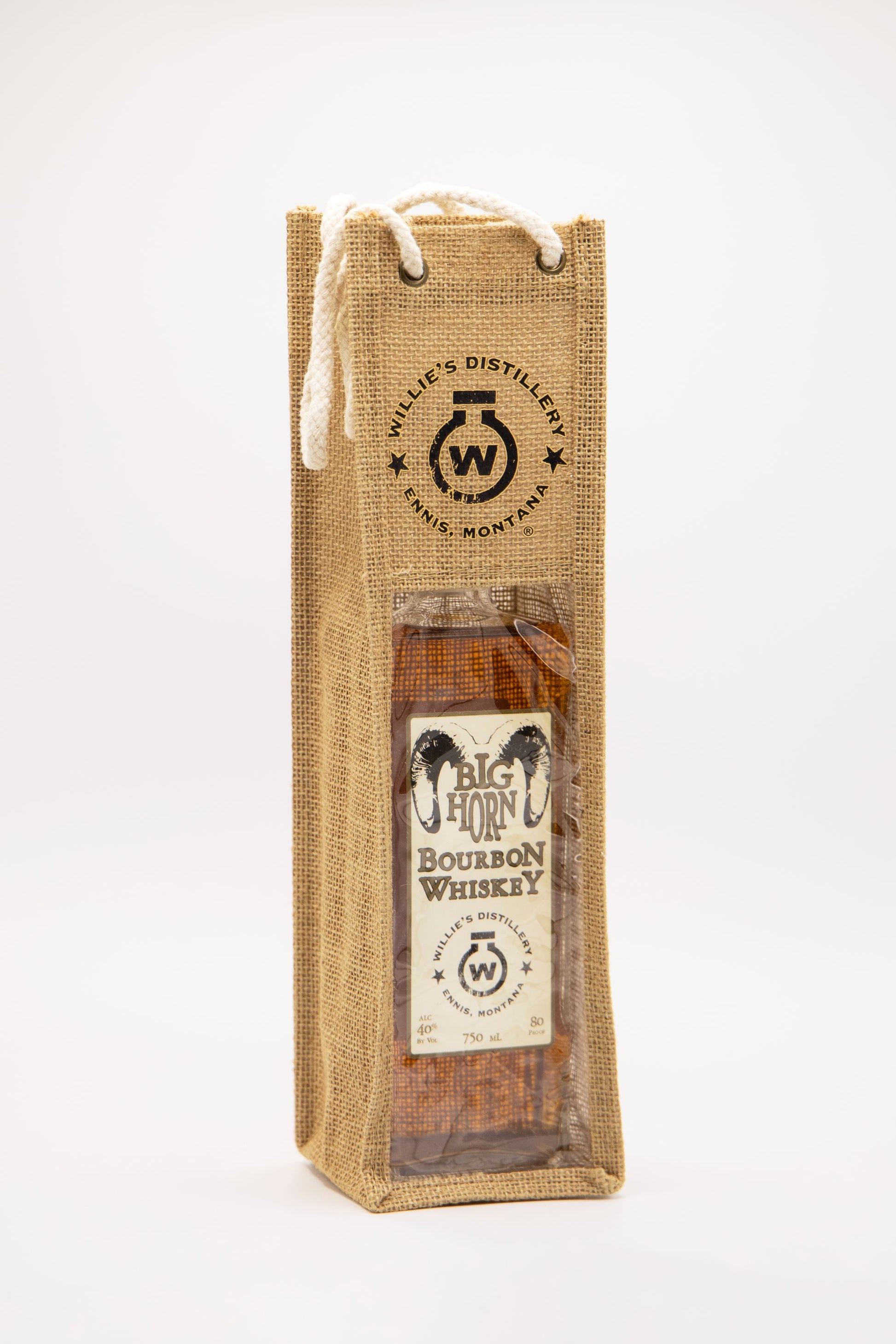 Burlap Bottle Bag – Willie's Distillery