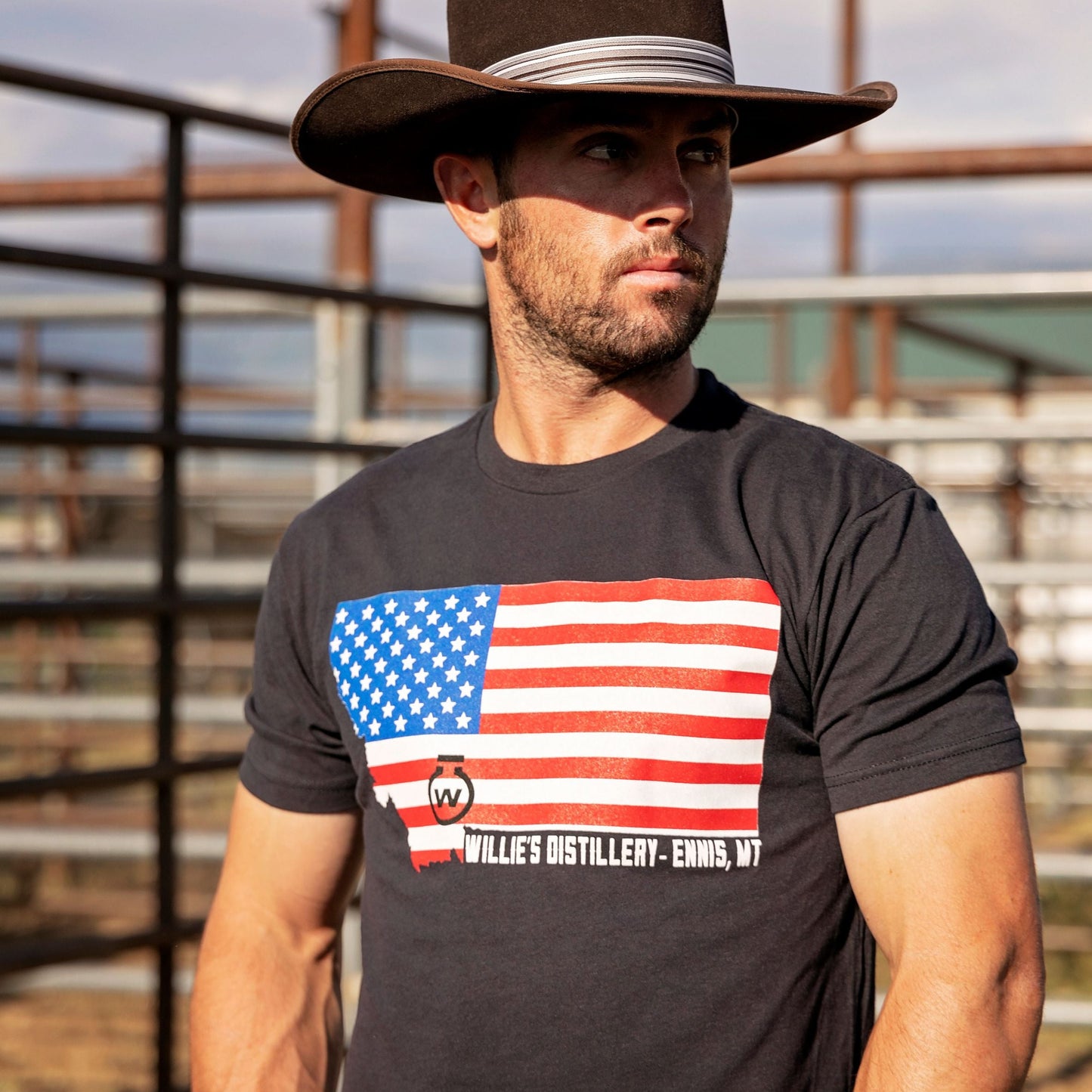 Montana American Flag T-Shirt