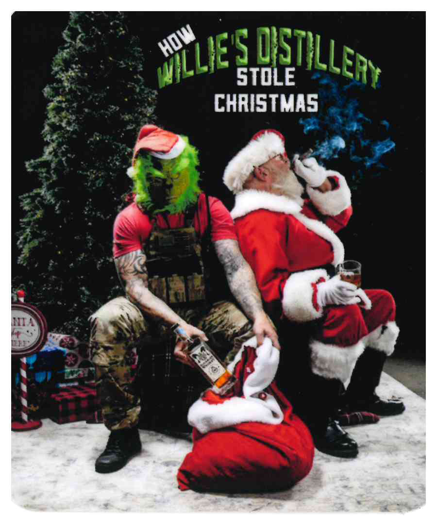 How Willie's Distillery Stole Christmas Sticker